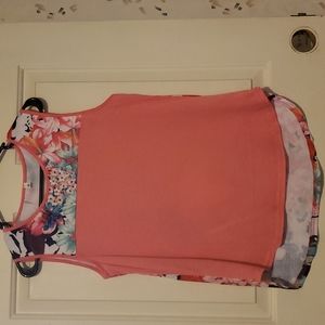 Floral tank with coral solid